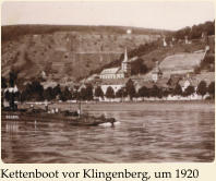 Kettenboot vor Klingenberg, um 1920